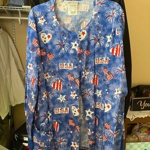 Fourth of July scrub jacket